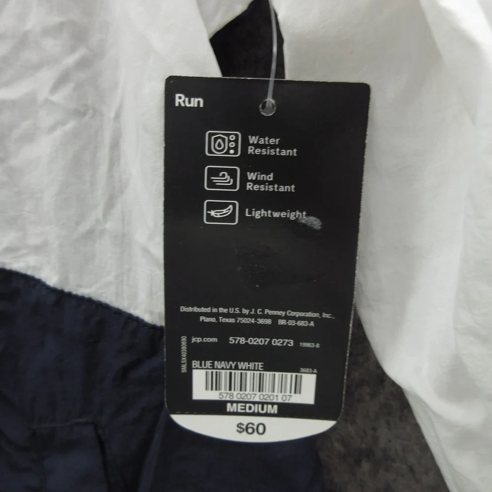 Xersion Men Windbreaker Jacket M Black Nylon 1/2 Zip Hooded Water Resistant New